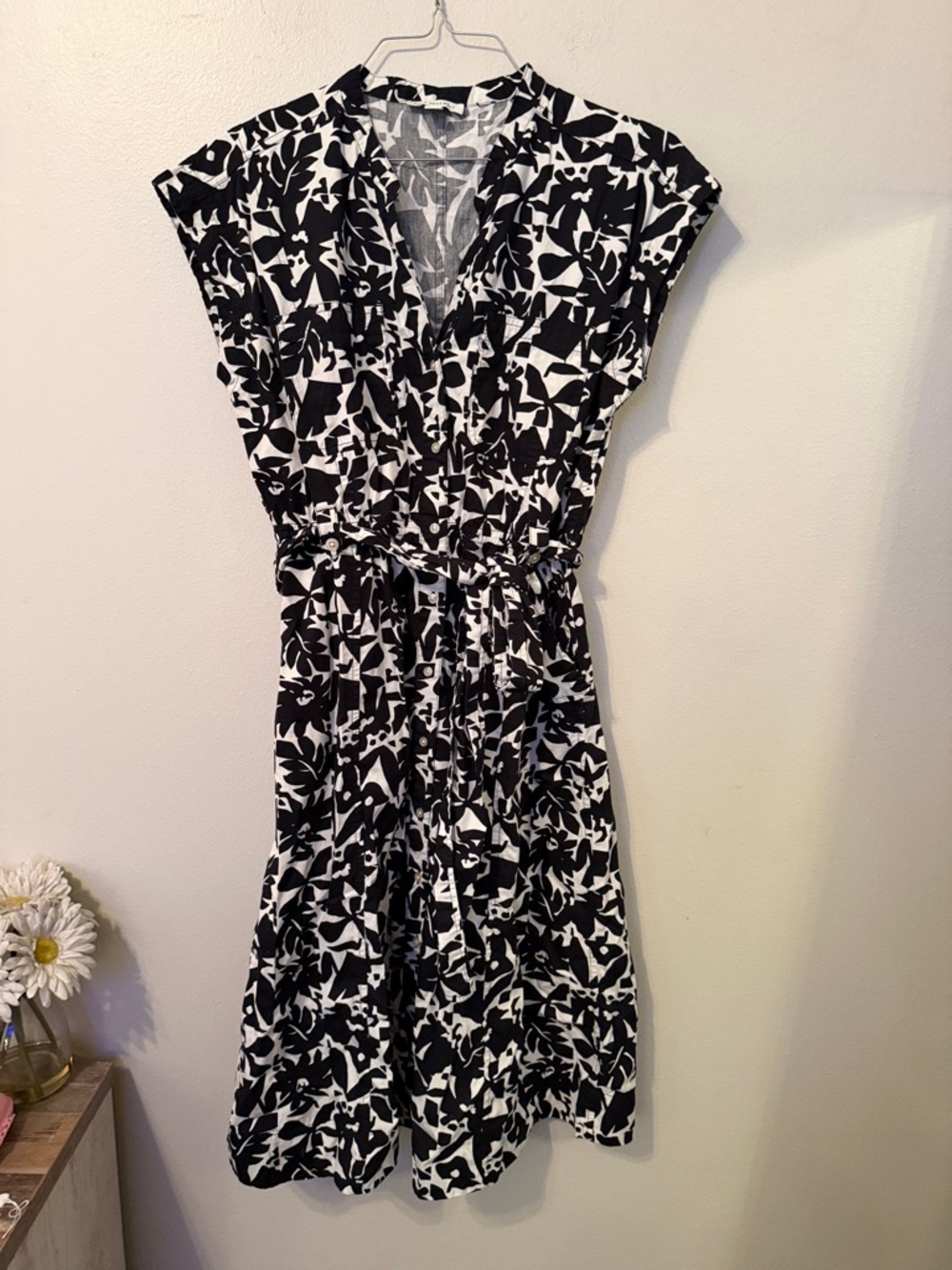 Free Assembly Black and White Belted Utility Dress [Size: M] - Picture 3 of 12